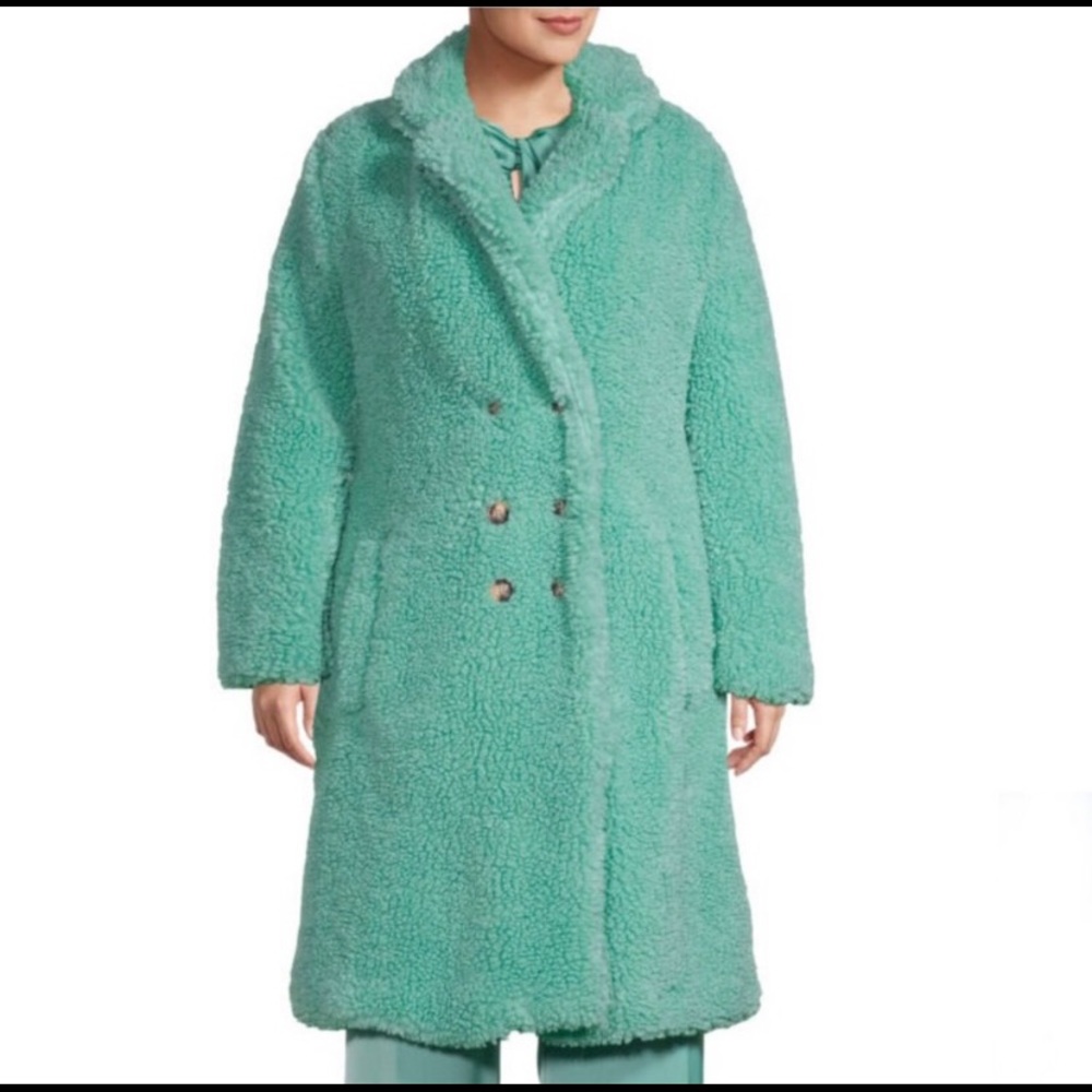 Brand New Green Teddy Coat Size Medium
